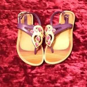 Purple 💜 and Gold 🪙 Jewel Sandals